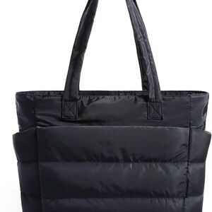 Black Quilted Tote Bag